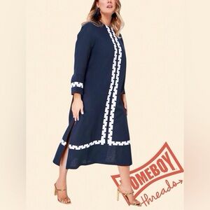 Tuckernuck Navy Dress with White Accents